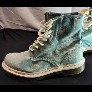 Amazing color and print Doc Martens Air Wear Teal Blue Paisley boots!
